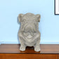 16" Gray Polyresin Dog Hand Painted Statue