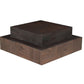 40" Dark Brown and Black Solid Wood Square Block Coffee Table