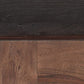 40" Dark Brown and Black Solid Wood Square Block Coffee Table