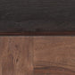 40" Dark Brown and Black Solid Wood Square Block Coffee Table