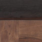 40" Dark Brown and Black Solid Wood Square Block Coffee Table