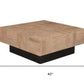 40" Brown and Black Solid Wood Square Block Coffee Table