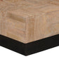40" Brown and Black Solid Wood Square Block Coffee Table