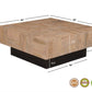 40" Brown and Black Solid Wood Square Block Coffee Table