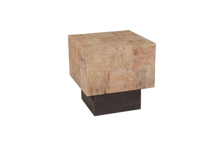 22" Black And Brown Solid Wood Square End Table