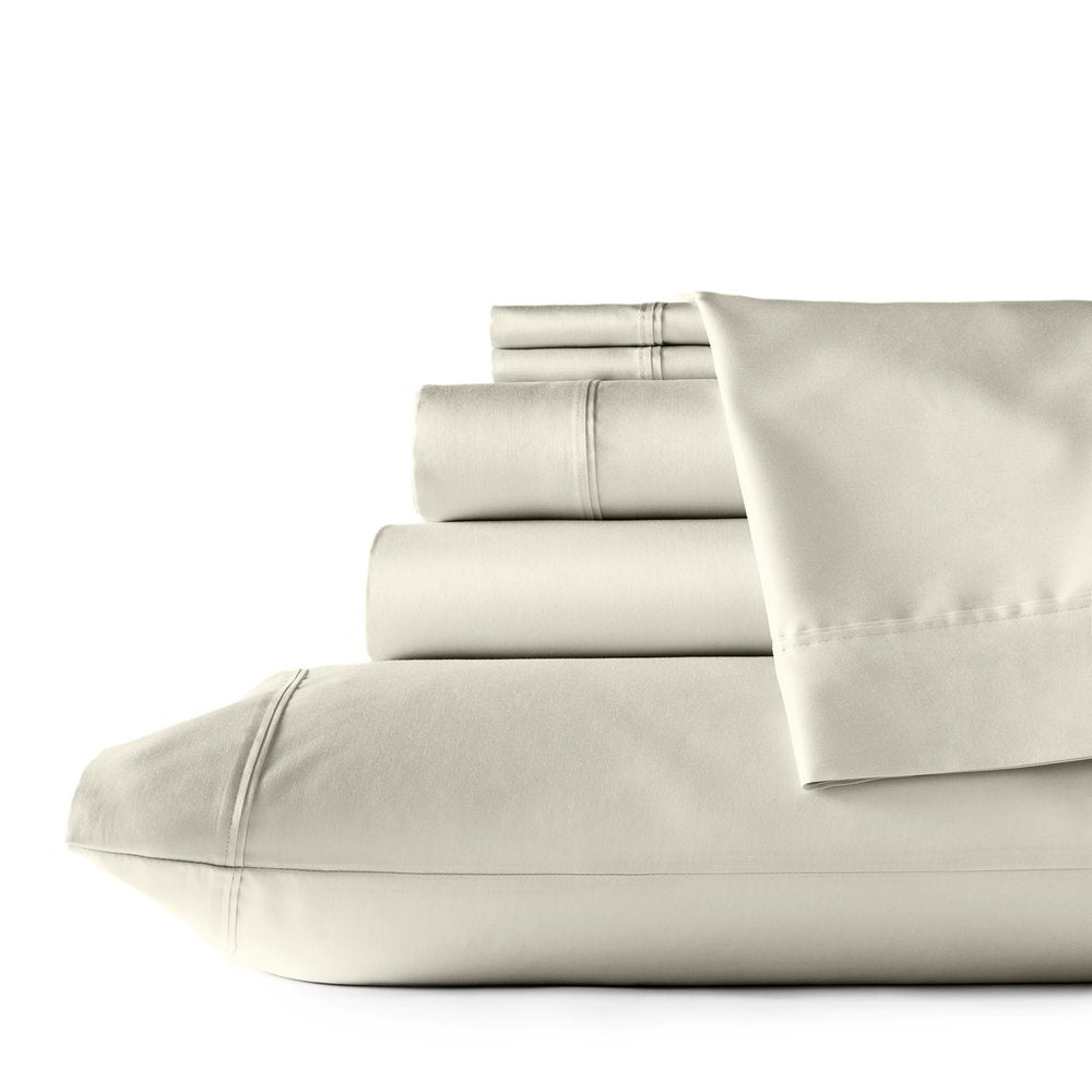 Set of Six Ivory Tencel Lyocell Satin