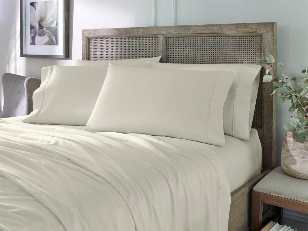 Set of Six Ivory Tencel Lyocell Satin