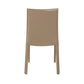Set of Two Taupe Upholstered Leather Dining Side Chairs