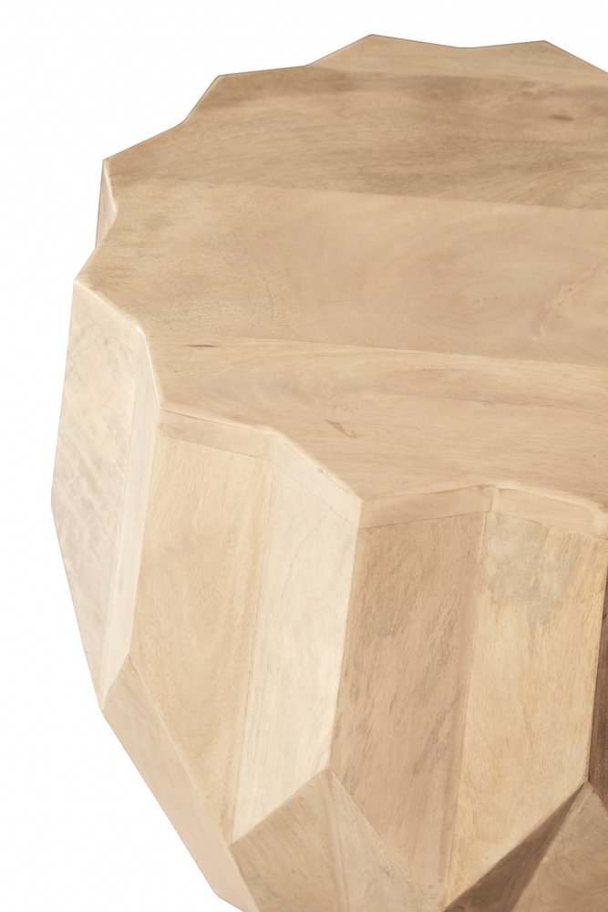 23" Natural Solid Wood Round Drum End Table