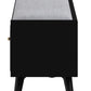 59" Gray and Black Fabric Upholstered Storage Bench with Drawers