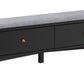 59" Gray and Black Fabric Upholstered Storage Bench with Drawers