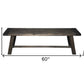60" Gray And Dark Brown Distressed Wood Dining Bench