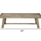 60" Natural Distressed Solid Wood Dining Bench
