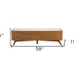 59" Beige and Brown Upholstered Polyester Blend Bench with Drawers
