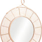 37" Natural Round Framed Accent Mirror