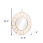 37" Natural Round Framed Accent Mirror