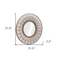32" Brown Round Accent Mirror