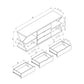 60" White Wood Enclosed and Open Storage TV Stand