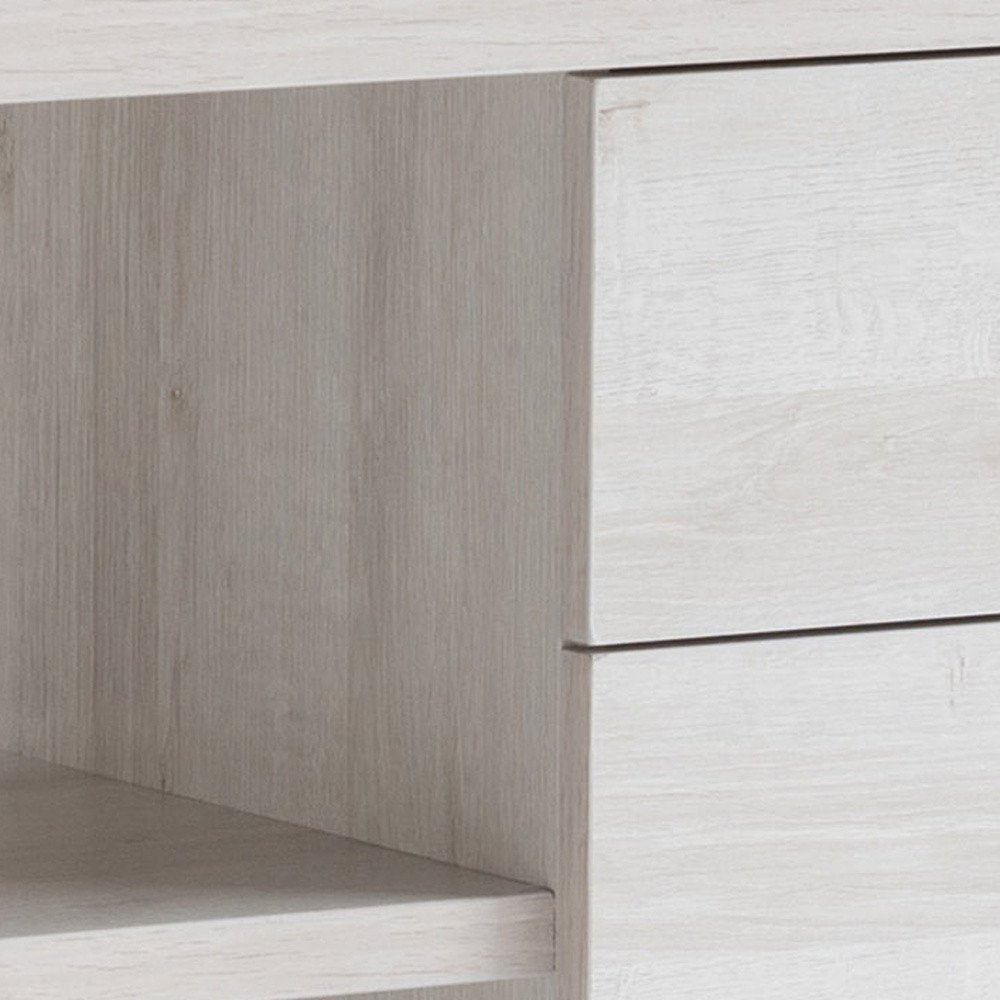 60" White Wood Enclosed and Open Storage TV Stand