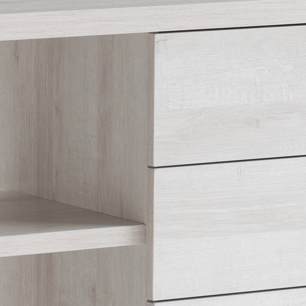 60" White Wood Enclosed and Open Storage TV Stand