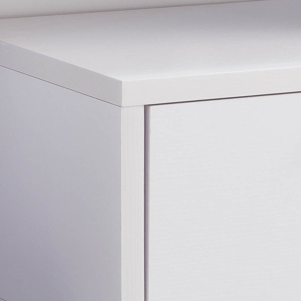 60" White Wood Enclosed and Open Storage TV Stand