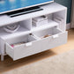 60" White Wood Enclosed and Open Storage TV Stand
