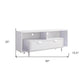 60" White Wood Enclosed and Open Storage TV Stand