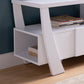 60" White Wood Enclosed and Open Storage TV Stand