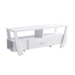 60" White Wood Enclosed and Open Storage TV Stand