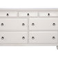 62" White Solid Wood Seven Drawer Double Dresser