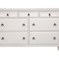 62" White Solid Wood Seven Drawer Double Dresser