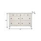 62" White Solid Wood Seven Drawer Double Dresser