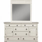 62" White Solid Wood Six Drawer Double Dresser