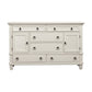 62" White Solid Wood Six Drawer Double Dresser
