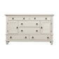 62" White Solid Wood Six Drawer Double Dresser