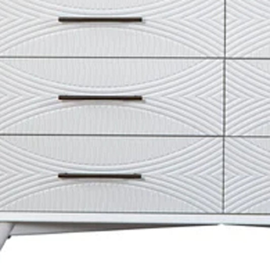56" White Solid Wood Six Drawer Double Dresser