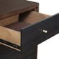 37" Brown And Black Solid Wood Three Drawer Dresser