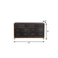 37" Brown And Black Solid Wood Three Drawer Dresser