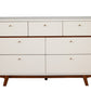 36" Brown And White Solid Wood Three Drawer Dresser