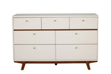 36" Brown And White Solid Wood Three Drawer Dresser