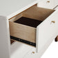36" Brown And White Solid Wood Three Drawer Dresser