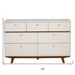 36" Brown And White Solid Wood Three Drawer Dresser