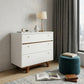 36" Brown And White Solid Wood Three Drawer Dresser