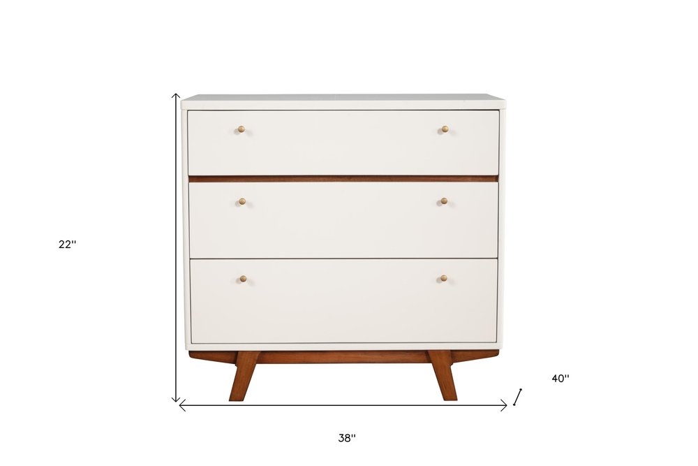56" Brown And White Solid Wood Seven Drawer Double Dresser