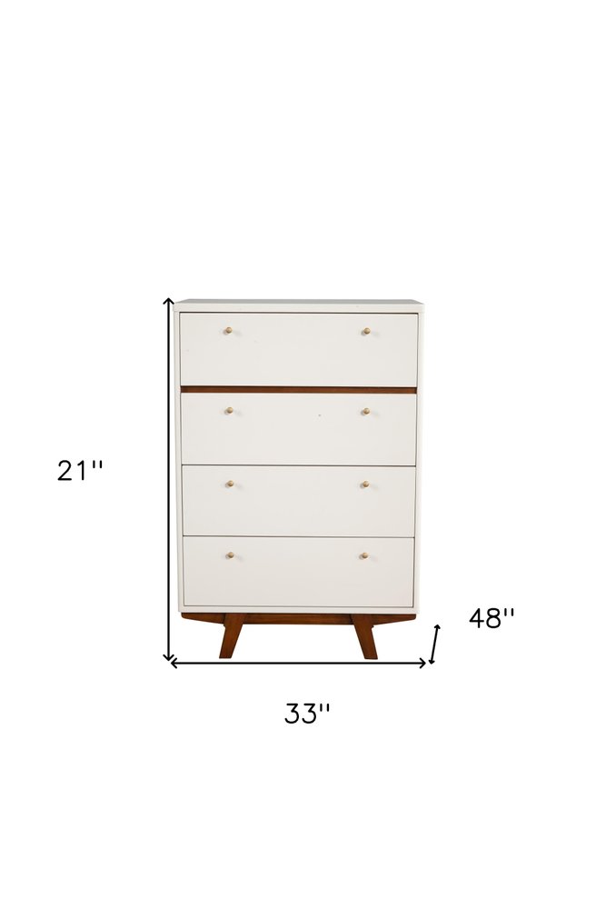 56" Brown and White Solid Wood Seven Drawer Double Dresser