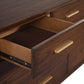 60" Walnut Solid Wood Seven Drawer Double Dresser