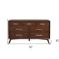 60" Walnut Solid Wood Seven Drawer Double Dresser