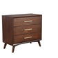 36" Brown Solid Wood Three Drawer Dresser