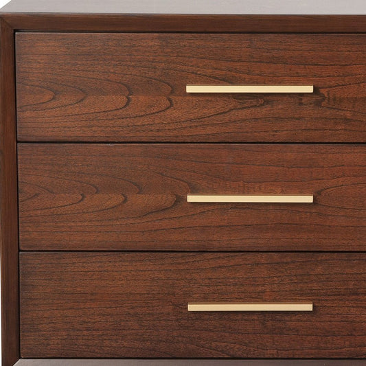 36" Brown Solid Wood Three Drawer Dresser