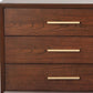36" Brown Solid Wood Three Drawer Dresser